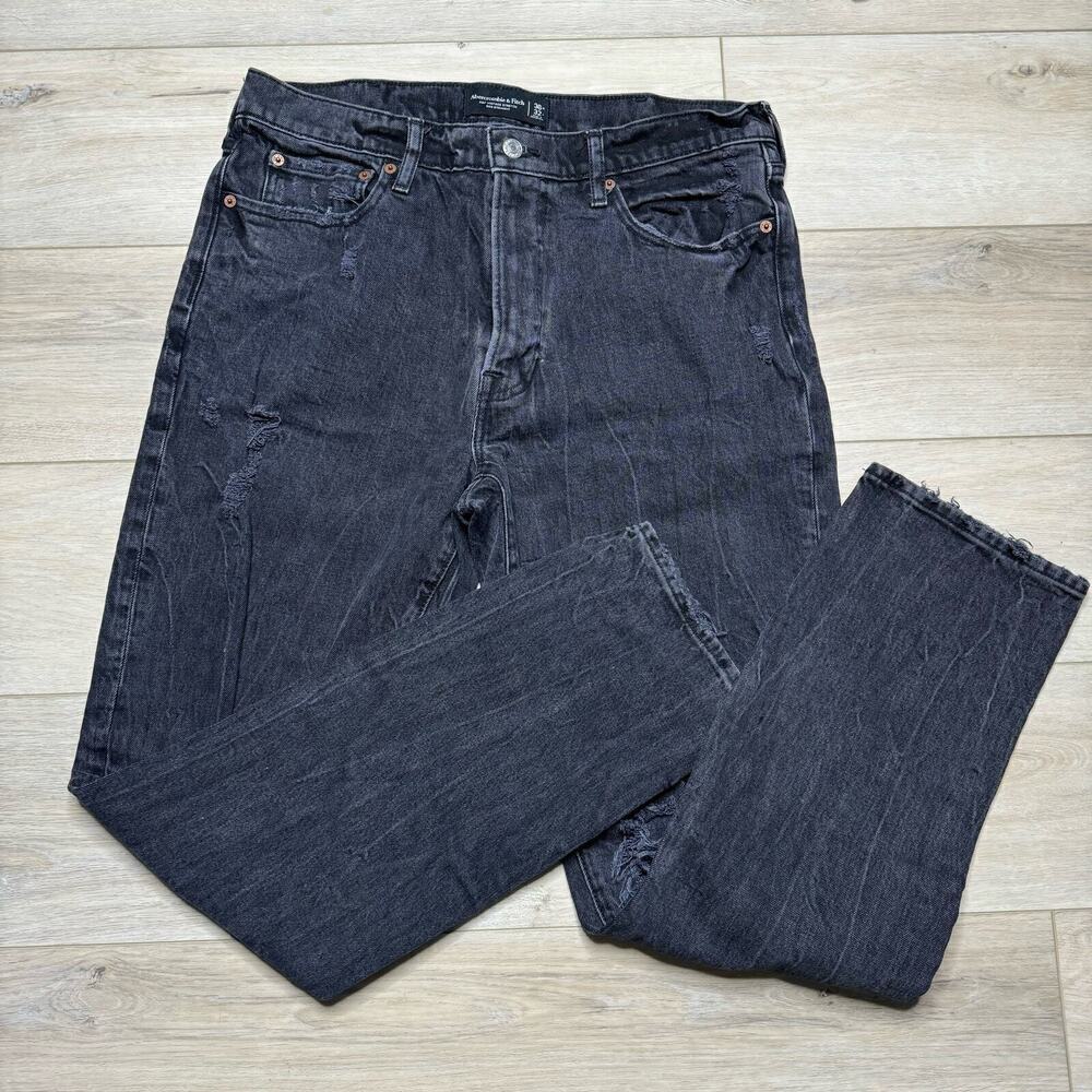 Abercrombie & Fitch Vintage Stretch 90s Straight Jean Mens Size 36x32 Black - Picture 1 of 5